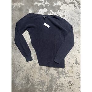 Cotton Boat Neck‎ Sweater in Black/gray JAMES PERSE Asymmetric Size 2